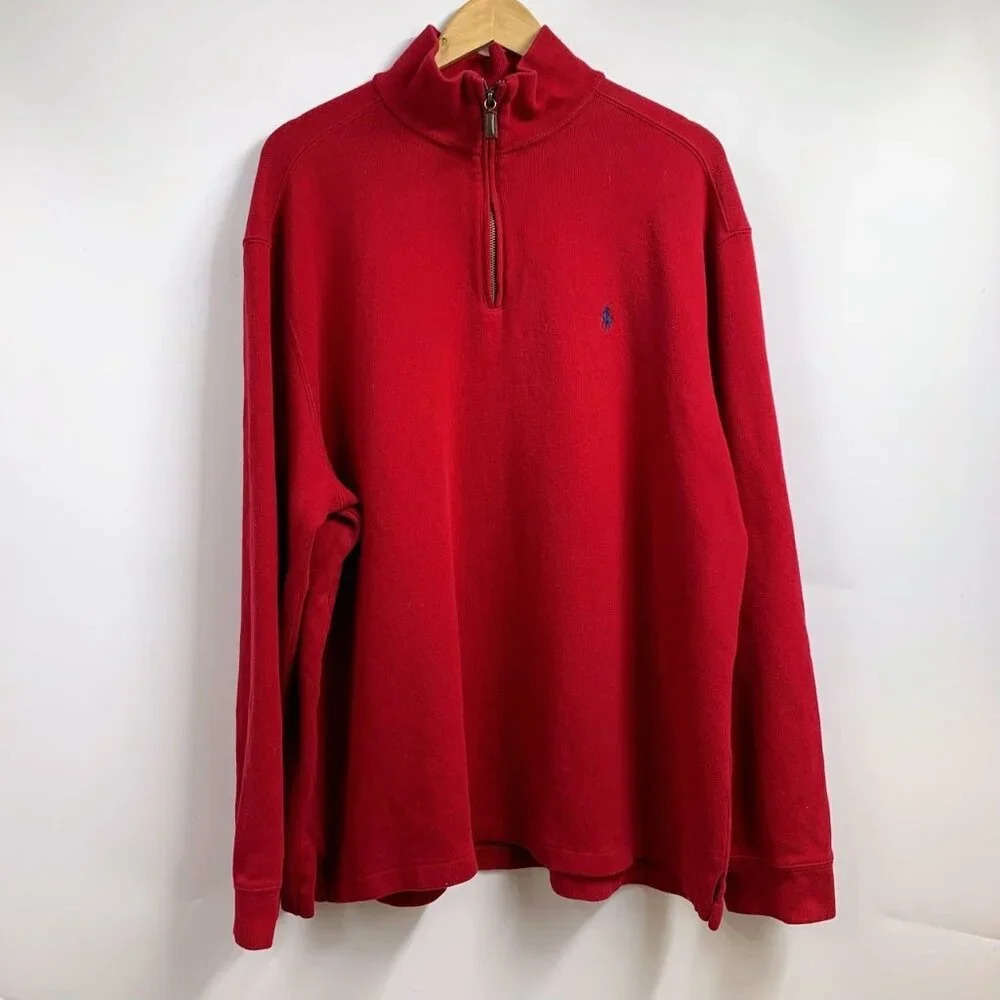 Polo by Ralph Lauren Mens Vintage 1/4 Zip Long Sleeve Pullover Sweatshirt SZ XXL